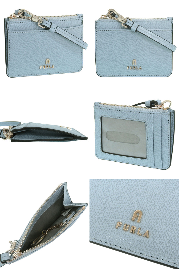 FURLA（フルラ） レディース カードケース レザー ブルー カメリア