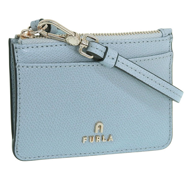 フルラ 小物 レディース カードケース レザー ブルー カメリア FURLA CAMELIA S ZIPPED CARD CASE W/STRAP WP00323ARE00055000