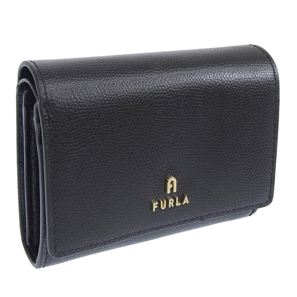 フルラ 財布 レディース 二つ折り 折財布 レザー カメリア ブラック FURLA CAMELIA M COMPACT WALLET FLAP WP00325ARE000O6000 FURLA