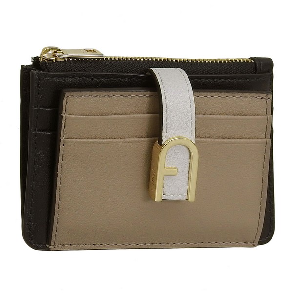 フルラ カードケース レディース パスケース 定期入れ コインケース 小銭入れ レザー ベージュブラック フロー FLOW M CARD CASE WP00403BX27252031S FURLA