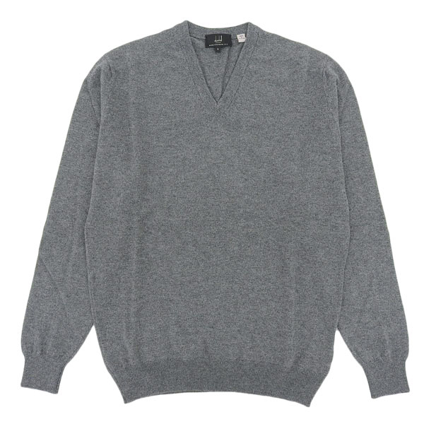 ダンヒル ニット セーター Vネック メンズ XL ウール グレー X39010EXLMGY dunhill