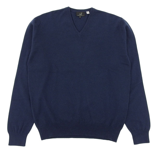 ダンヒル ニット セーター Vネック メンズ M ウール ネイビー X39010YMNV dunhill