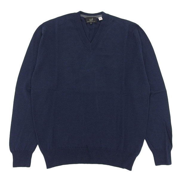 ダンヒル ニット セーター Vネック メンズ M ウール ネイビー X39011YMNV dunhill