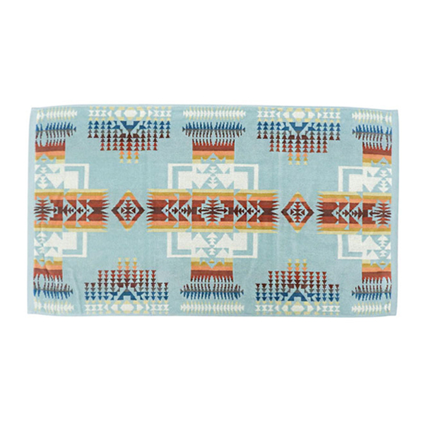 ペンドルトン アウトドア メンズ レディース フェイスタオル 45.776.2cm コットン ブルーマルチ CHIEF JOSEPH JACQUARD HAND TOWEL XB219 51128AQUA PENDLETON