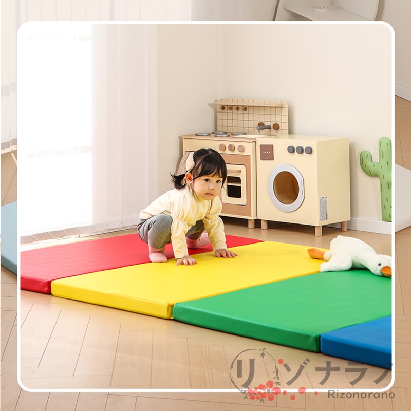 子供 プレイマット 折り畳み式 柔らかい 4cm極厚 防水 抗菌