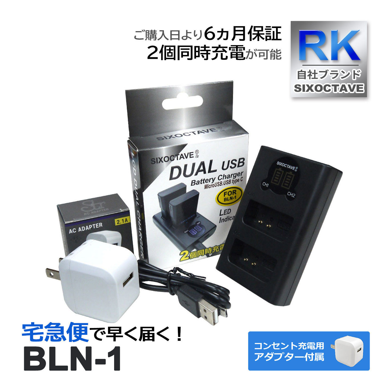 BLN-1 BCN-1 ѥ ߴ ǥ奢 Ŵ ڥ󥻥Ƚ ACץդ 2å Хåƥ꡼ Ųǽ (a2.1)  USB OM-D E-M1 E-M5 Mark II