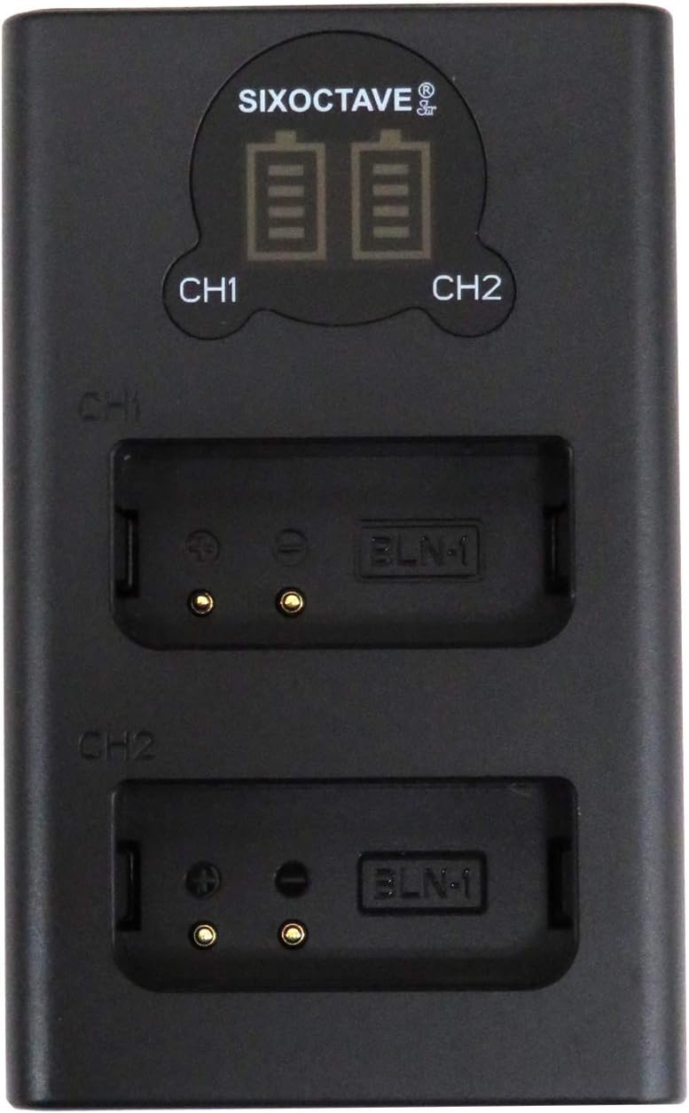 BLN-1 OLYMPUS オリンパス 互換バッテリー 1個と 互換デュアルUSB充電器 ★コンセント充電用ACアダプター付き★ 3点セット　OM-D E-M1 PEN E-P5 (a2.1)｜rkshop-y｜02