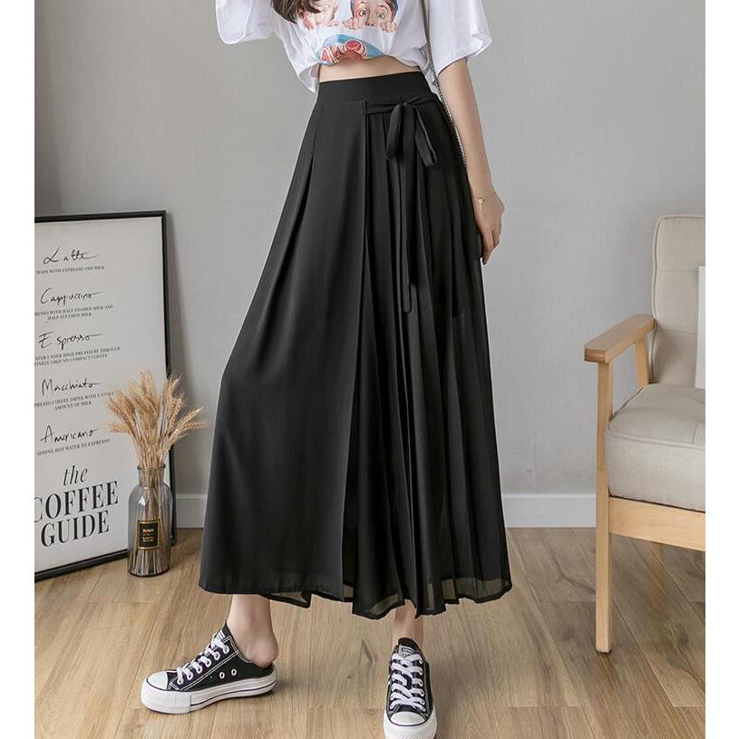 パンツ スカートみたいなパンツ ふんわり シフォン プリーツ