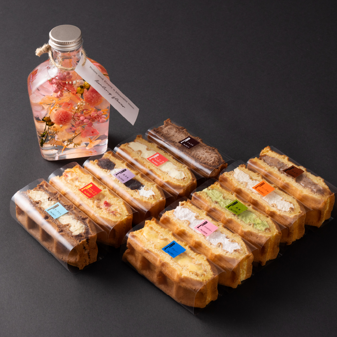 母の日 遅れてごめんね 父の日 2025 プレゼント 花 ギフト お菓子 スイーツ 誕生日ケーキ ポイント利用 ハーバリウム ワッフル ケーキ 10個 | R.L | 01