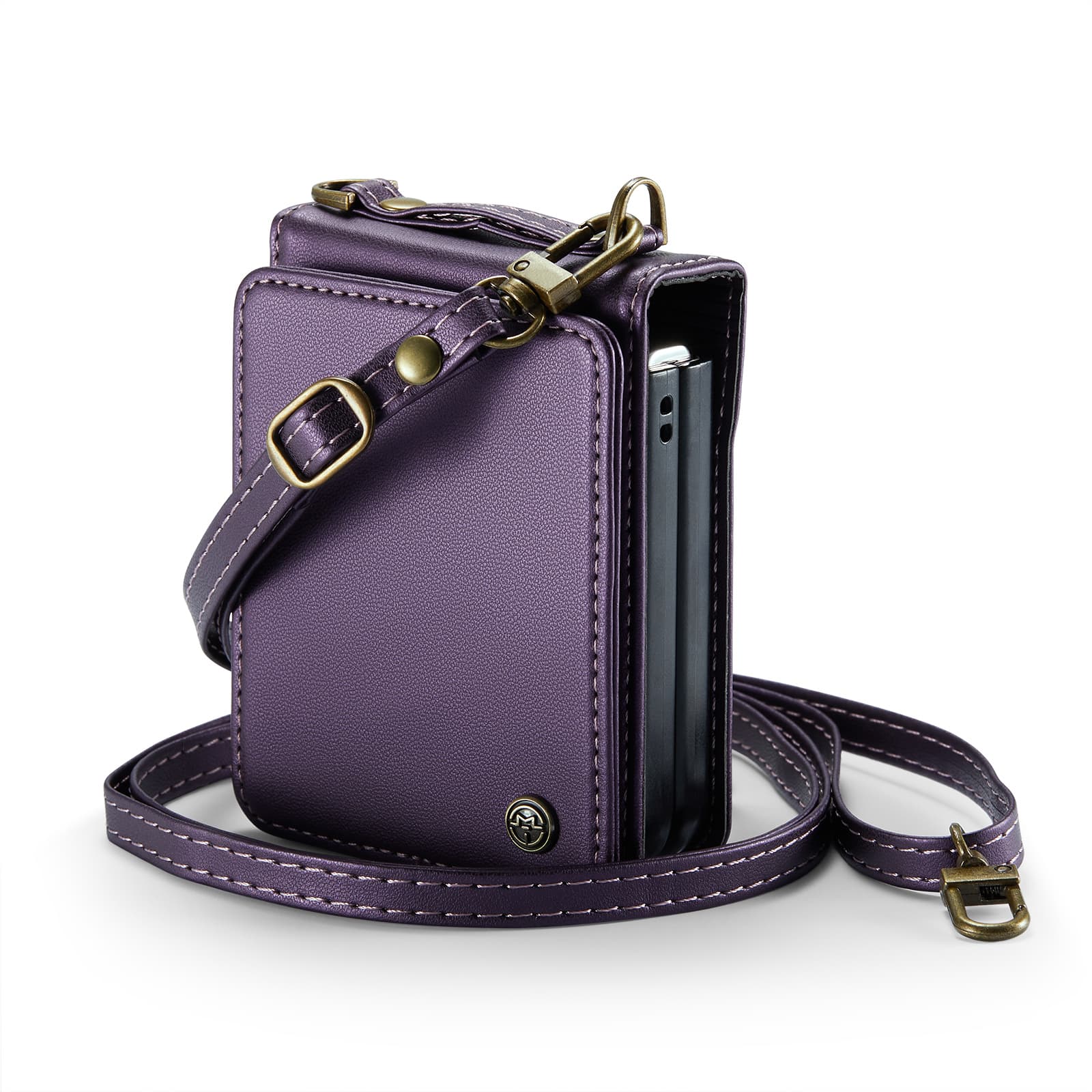 Galaxy Z Flip7 ケース 手帳型 ストラップ付き ショルダー