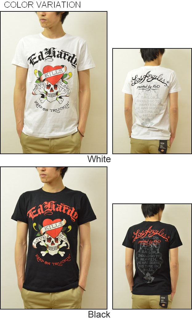 Ed Hardy（エド・ハーディー） Gothic 半袖Tシャツ メンズ タイトT