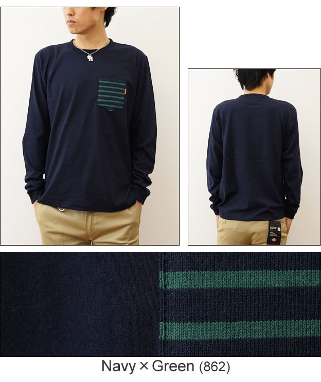 JEANS BUG 長袖ボーダーポケT オリジナル 本革 タブ 長袖