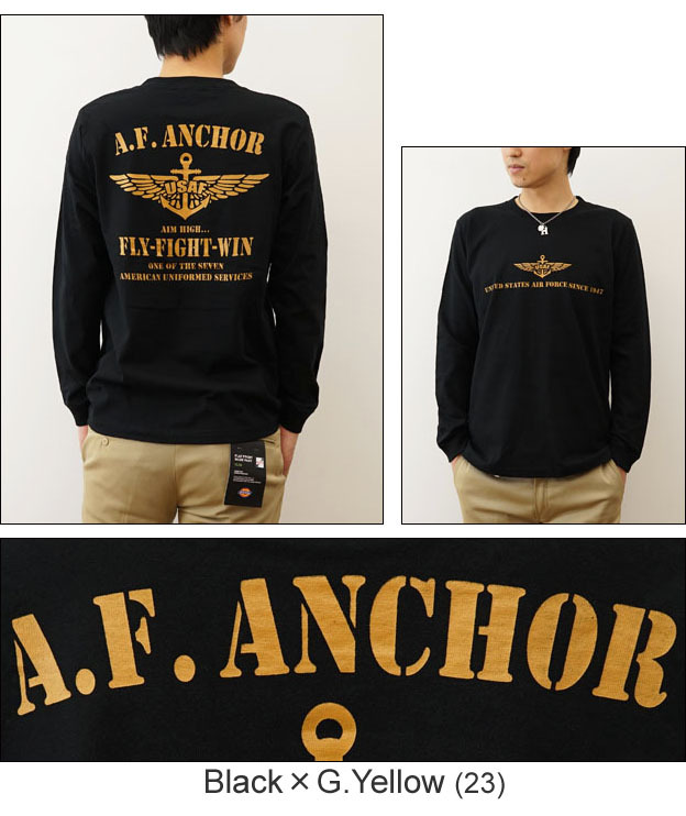 JEANS BUG ロンＴ A.F. ANCHOR オリジナル エアフォース ミリタリー プリント 長袖 Tシャツ メンズ レディース 大きいサイズ  インナー アメリカ空軍 白 黒 LRT-AFANCH : JEANS BUG(ジーンズバグ) - 通販 - Yahoo!ショッピング