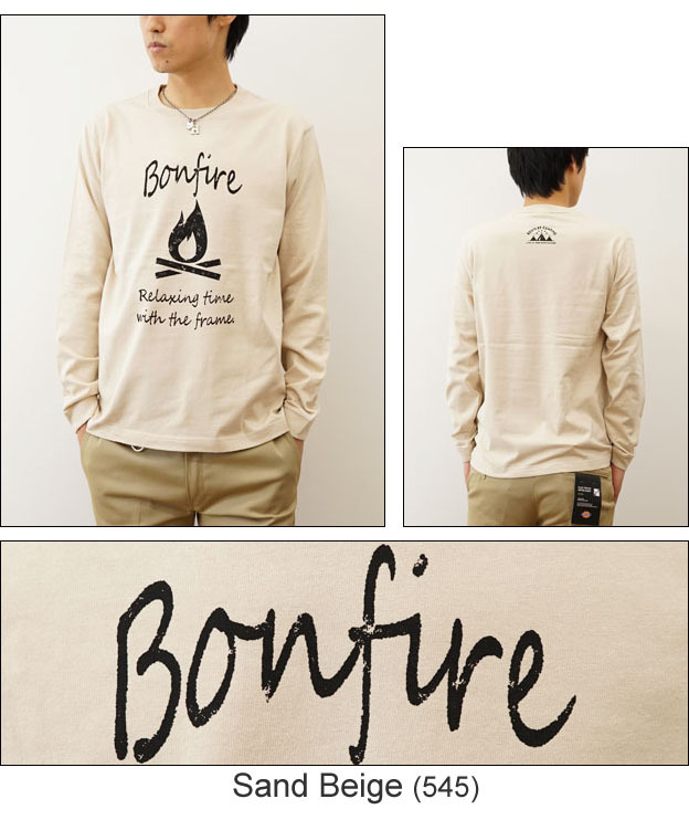 JEANS BUG ロンT Bonfire オリジナル アウトドア プリント 長袖