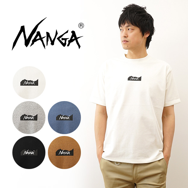 NANGA ナンガ Tシャツ エコハイブリット MT ロゴ 半袖 メンズ レディース 大きいサイズ ブランド プリント アウトドア キャンプ 登山 おしゃれ 白 黒 1G208 | NANGA