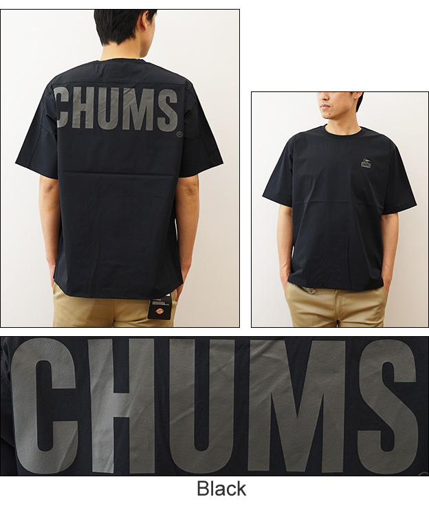 CHUMS チャムス Tシャツ エアトレイル ストレッチ メンズ 半袖 ティーシャツ ビッグシルエット オーバーサイズ デカロゴ ビッグロゴ 大きい サイズ XL CH01-2270 | CHUMS | 05