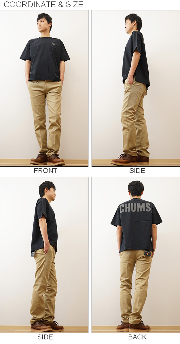 CHUMS チャムス Tシャツ エアトレイル ストレッチ メンズ 半袖 ティーシャツ ビッグシルエット オーバーサイズ デカロゴ ビッグロゴ 大きい サイズ XL CH01-2270 | CHUMS | 01