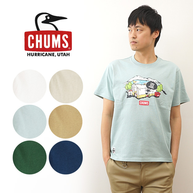 CHUMS チャムス Tシャツ レイクサイド キャンプ メンズ アウトドア