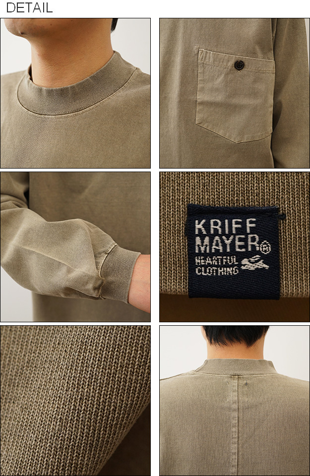 KRIFF MAYER クリフメイヤー ロンT 長袖 Tシャツ ピグメント 胸ポケット タフ メンズ オーバーサイズ ビッグシルエット 大きい サイズ XL アウトドア 2233108 | KRIFF MAYER | 02