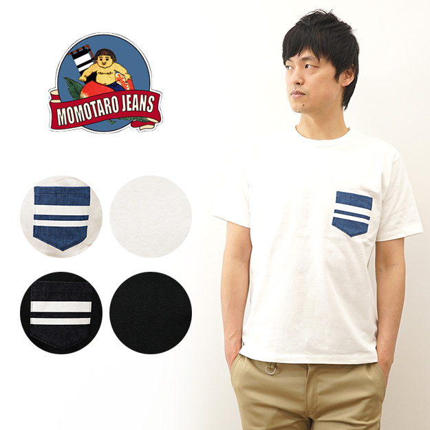 桃太郎ジーンズ（MOMOTARO JEANS） ポケット Tシャツ ポケT GTB デニム