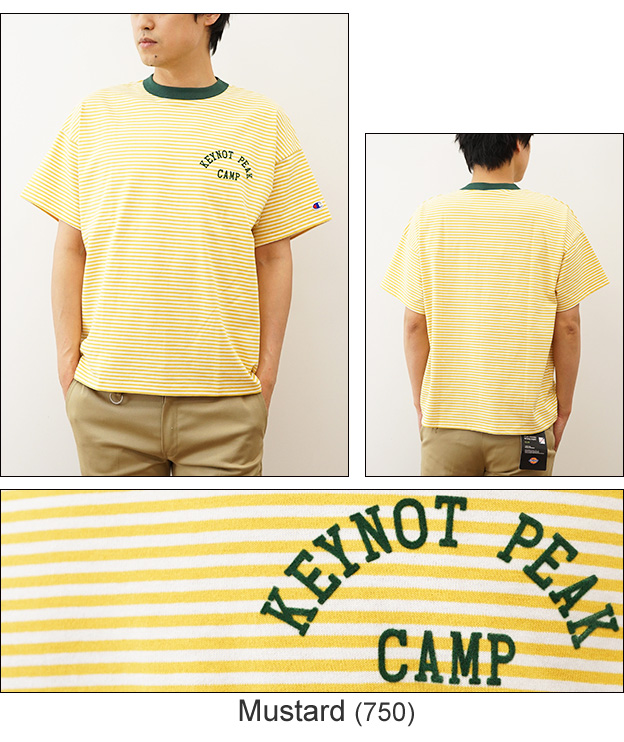 Champion チャンピオン ボーダー Tシャツ 半袖 メンズ ティーシャツ オーバーサイズ ビッグシルエット リンガー キャンプ アウトドア 大きい サイズ XL C3-X312 | Champion | 04