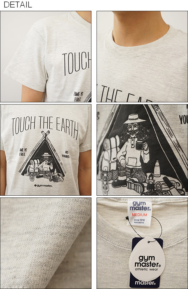 gym master ジムマスター Tシャツ 5.6oz TOUCH THE EARTH TEE 半袖 ティーシャツ メンズ プリント 大きい サイズ XL 厚手 春夏 アウトドア キャンプ G174752 | gym master | 02