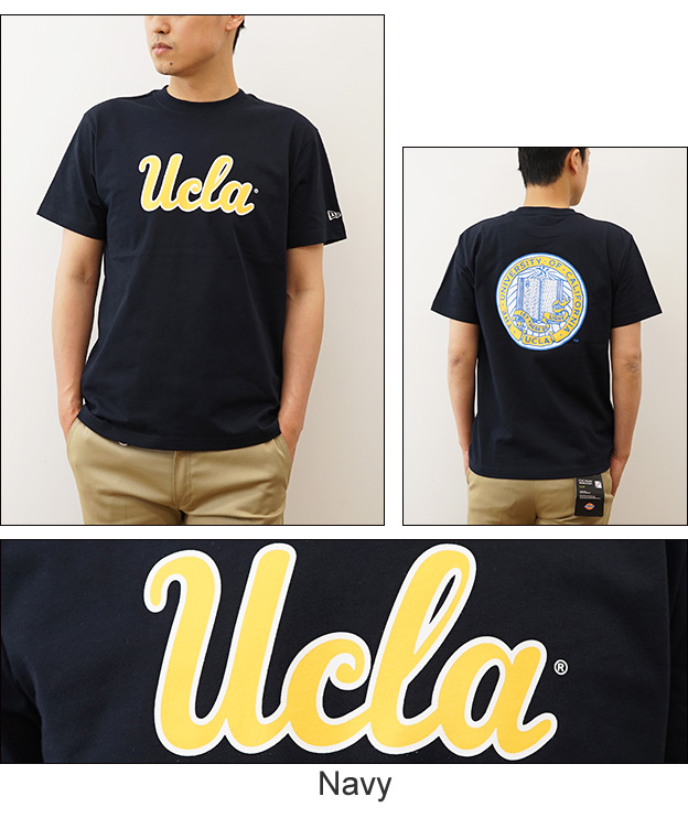 New Era ニューエラ Tシャツ 半袖 コットン UCLA キャンパス ロゴ メンズ ストリート スケーター スケボー カレッジロゴ  大きい サイズ 13529126 13529127｜robinjeansbug｜05