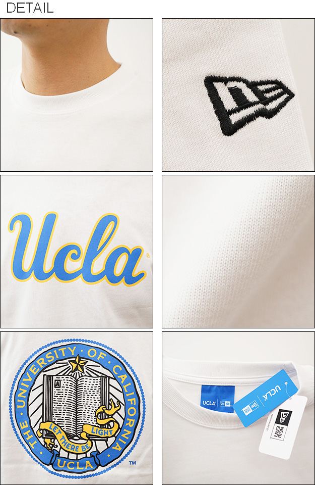 New Era ニューエラ Tシャツ 半袖 コットン UCLA キャンパス ロゴ メンズ ストリート スケーター スケボー カレッジロゴ  大きい サイズ 13529126 13529127｜robinjeansbug｜03