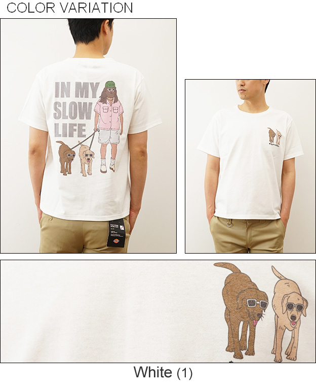 gym master ジムマスター Tシャツ メンズ SLOW LIFE TEE 半袖 プリント ティーシャツ キャンプ 大きい サイズ オシャレ おしゃれ 犬 動物 おじさん G133769 | gym master | 03