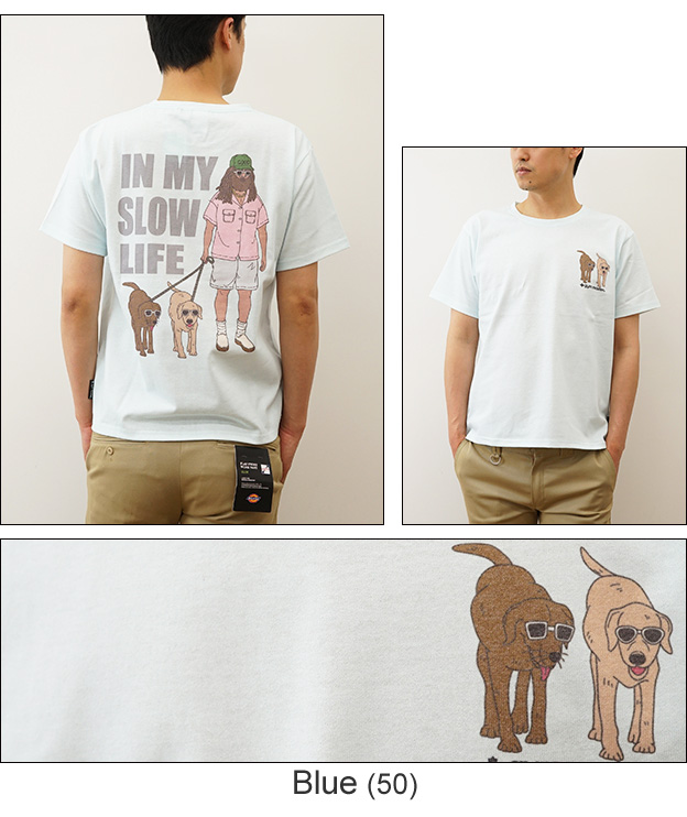 gym master ジムマスター Tシャツ メンズ SLOW LIFE TEE 半袖 プリント ティーシャツ キャンプ 大きい サイズ オシャレ おしゃれ 犬 動物 おじさん G133769 | gym master | 04