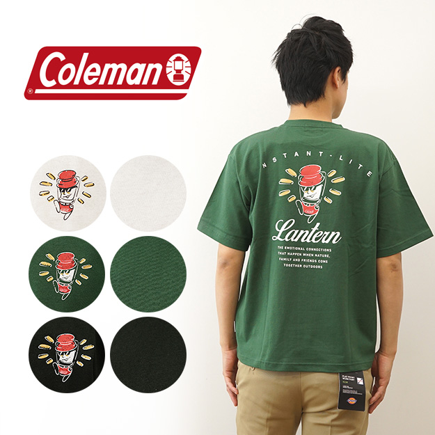 Coleman コールマン Tシャツ メンズ ライトマン 半袖 ティーシャツ バックプリント ランタン キャンプ ギア アウトドア 厚手 大きい  サイズ XL おしゃれ CM6782