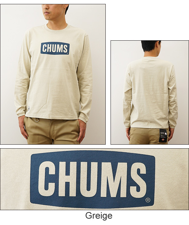 CHUMS チャムス ロンT ロゴ ブラッシュド 長袖 Tシャツ メンズ