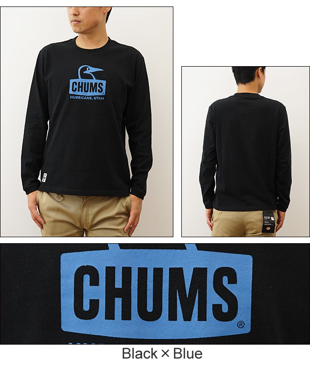 CHUMS チャムス ロンT ブービーフェイス ブラッシュド ロング スリーブ Tシャツ 長袖 メンズ 大きい サイズ XL ボックスロゴ ボートロゴ プリント CH01-2303｜robinjeansbug｜06