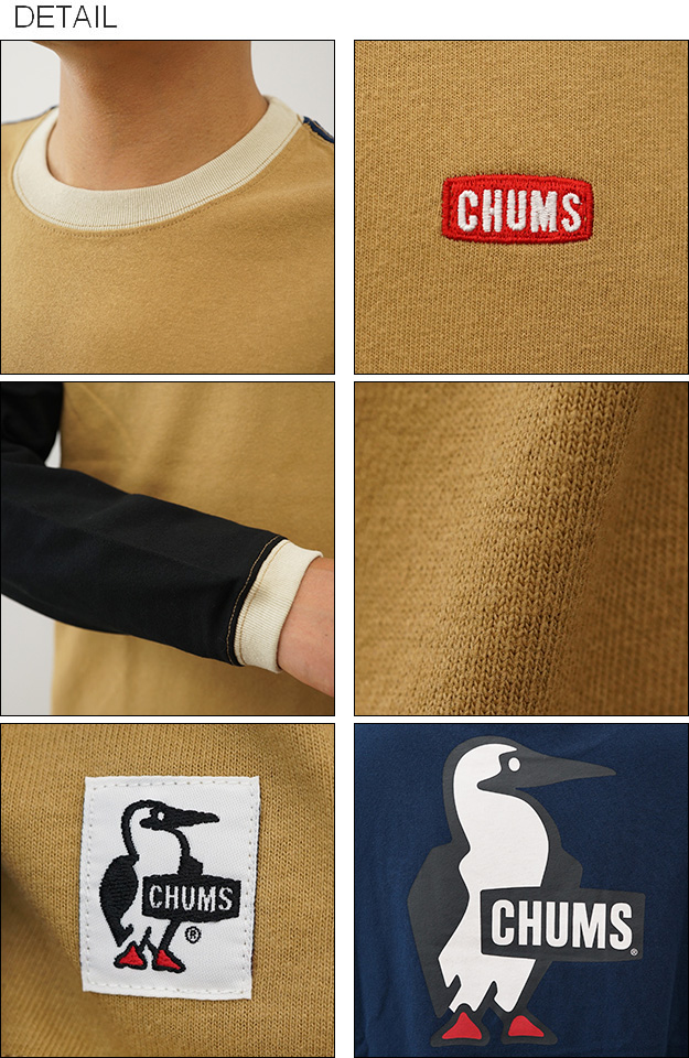CHUMS チャムス ロンT ブービー ロゴ ブラッシュド 長袖 Tシャツ メンズ 大きい サイズ XL バックプリント アウトドア 人気 起毛 おしゃれ ちゃむす CH01-2304｜robinjeansbug｜03