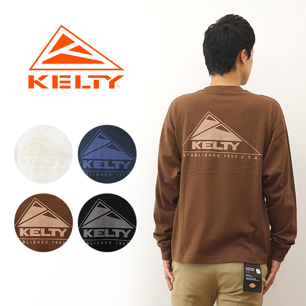 KELTY ケルティ ロンT 長袖 Tシャツ バック ロゴ メンズ クラシック ブランド ロゴ オーバーサイズ ビッグシルエット 大きい サイズ 白 黒 KE23213084｜robinjeansbug