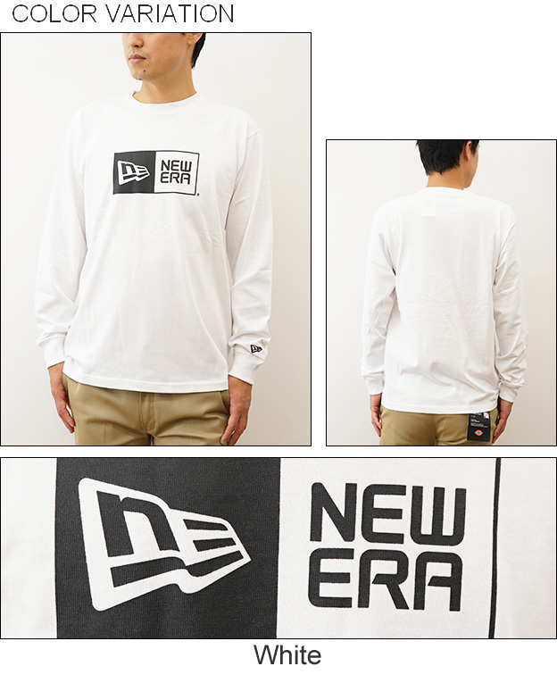 New Era ニューエラ ロンT 長袖 コットン Tシャツ ボックス ロゴ メンズ プリント 厚手 大きい サイズ XL 白 黒 13755431 13755432 13755433 13755434 | NEW ERA | 03