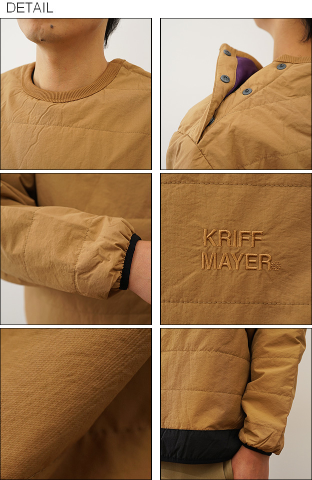 KRIFF MAYER クリフメイヤー スウェット トレーナー 型 中綿 クルーネック メンズ オーバーサイズ ビッグシルエット 大きい キャンプ 秋 冬 コーデ 2325108 | KRIFF MAYER | 01