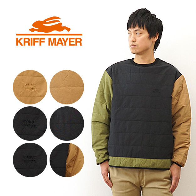 KRIFF MAYER クリフメイヤー スウェット トレーナー 型 中綿 クルーネック メンズ オーバーサイズ ビッグシルエット 大きい キャンプ 秋 冬 コーデ 2325108 | KRIFF MAYER