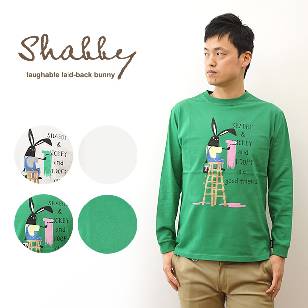 Shabby シャビ ロンT プリント 長袖 Tシャツ トートバッグ メンズ