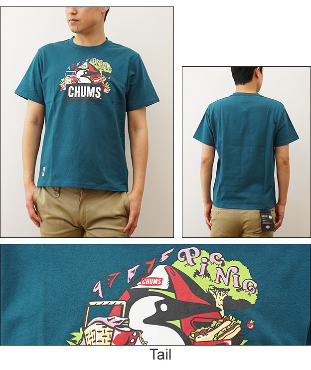 CHUMS（チャムス） ピクニック ブービー Tシャツ メンズ 半袖 ボックスロゴ プリント 大きいサイズ アウトドア キャンプ フェス 登山 アメカジ 厚手 CH01-2347｜robinjeansbug｜06