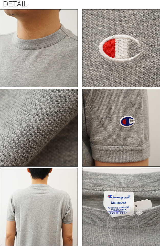 Champion チャンピオン Tシャツ メンズ レディース 半袖 綿100% 大きいサイズ XL 無地 ワンポイント Cロゴ 刺繍 シンプル アメカジ おしゃれ 白 黒 C3-Z359｜robinjeansbug｜03