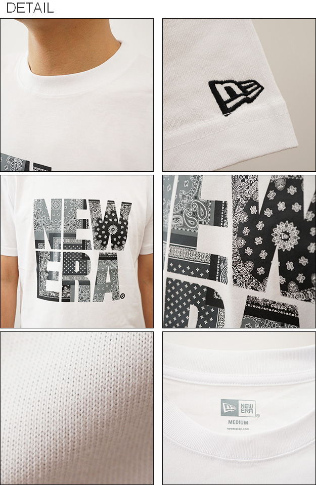 New Era ニューエラ Tシャツ ペイズリー スクエア ロゴ メンズ レディース 半袖 大きいサイズ バンダナ 柄 アメカジ キャンプ ブランド 黒 14121885 14121886 | NEW ERA | 02
