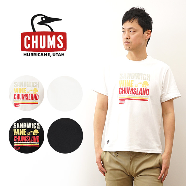 CHUMS チャムス Tシャツ ゴートゥザ ピクニック メンズ レディース 半袖 吸水速乾 接触冷感 大きいサイズ XL アウトドア キャンプ 登山 アメカジ CH01-2367｜robinjeansbug