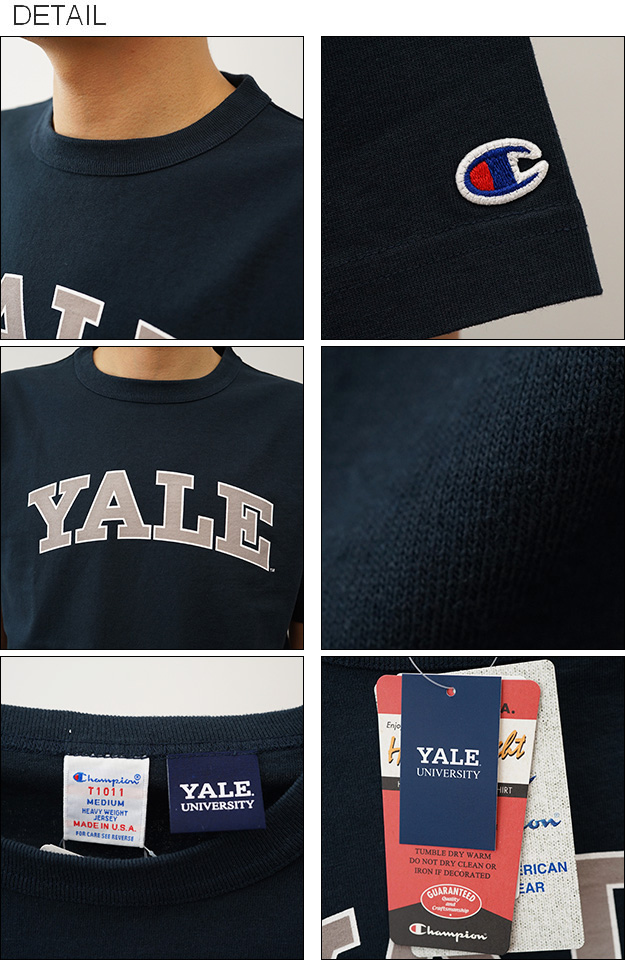 Champion チャンピオン T1011 ティーテンイレブン Tシャツ YALE メンズ レディース 半袖 アメリカ製 カレッジ ロゴ 大きいサイズ 綿100% アメカジ C5-Z302 | Champion | 02