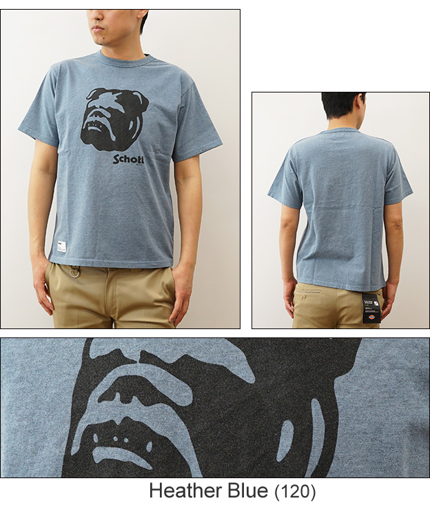 Schott ショット Tシャツ メンズ ステンシル ブルドッグT 半袖 大きいサイズ 犬 プリント ロゴ アメカジ ストリート ブランド おしゃれ 綿100 7824134008 | Schott N.Y.C | 04