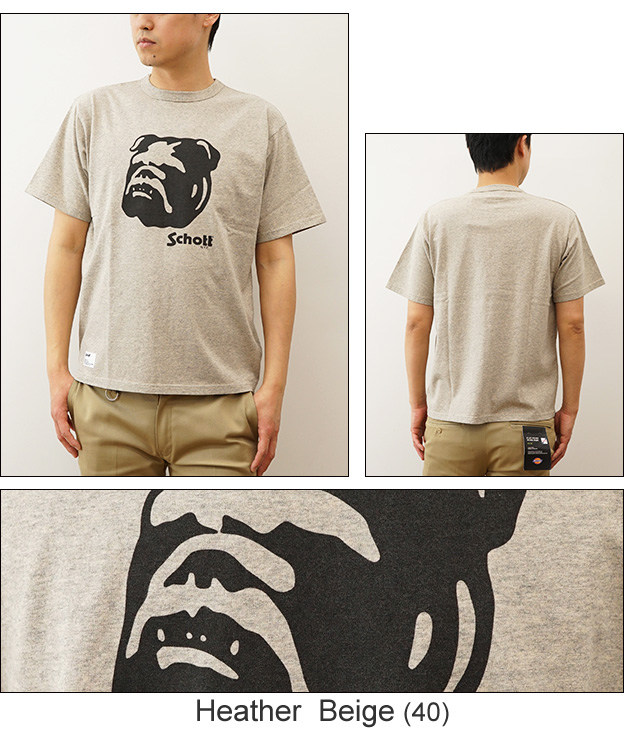 Schott ショット Tシャツ メンズ ステンシル ブルドッグT 半袖 大きいサイズ 犬 プリント ロゴ アメカジ ストリート ブランド おしゃれ 綿100 7824134008 | Schott N.Y.C | 05