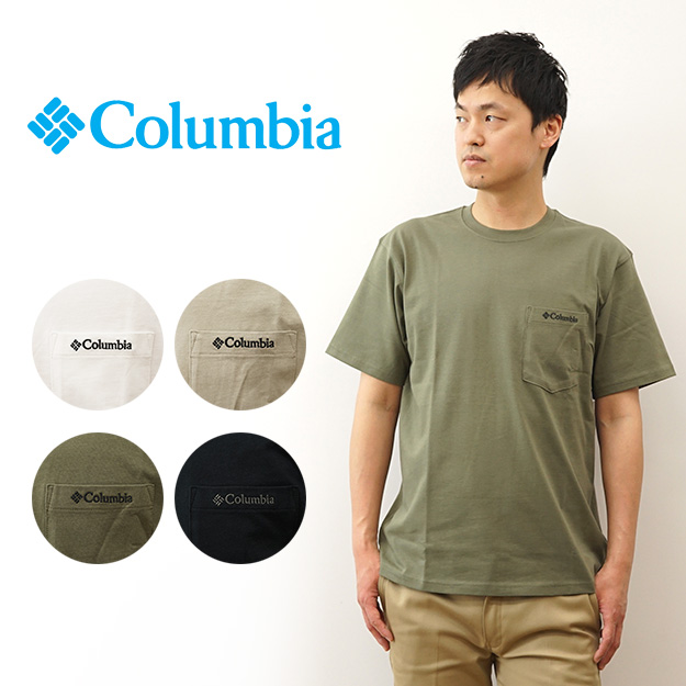 Columbia コロンビア Tシャツ ヤングストリート ショートスリーブ クルー メンズ レディース 半袖 ポケT 大きいサイズ ポケット 紫外線 キャンプ 登山 夏 XE1769 | Columbia