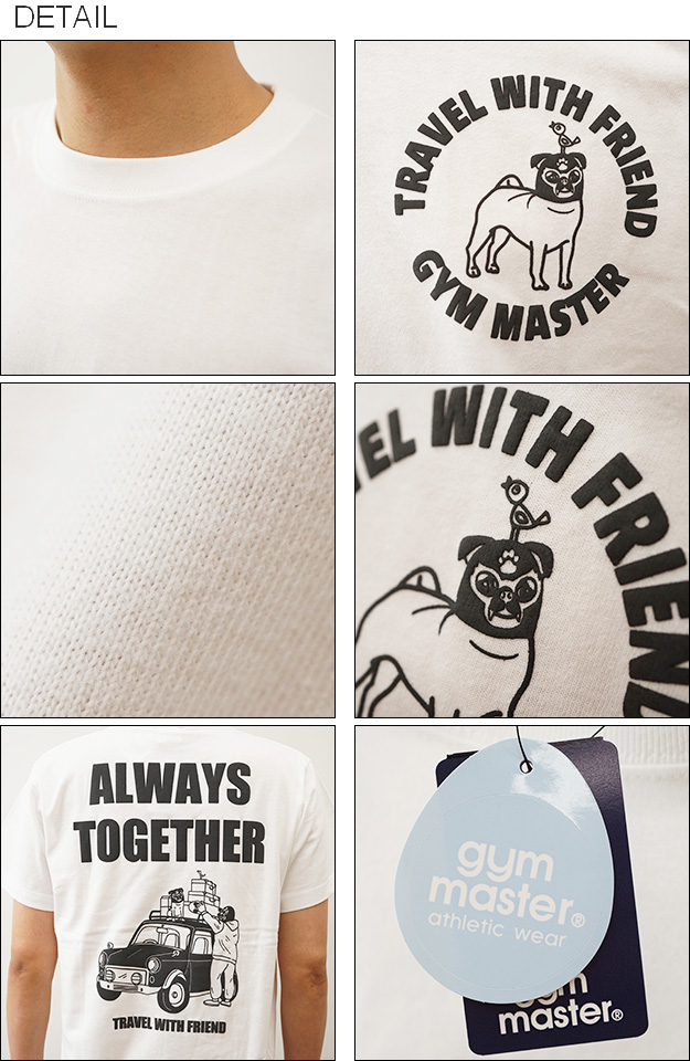 gym master ジムマスター Tシャツ 5.6oz ALWAYS TOGETHER Tee メンズ レディース 半袖 大きいサイズ バックプリント 綿100 ブランド 犬 プロレス G374715 | gym master | 02