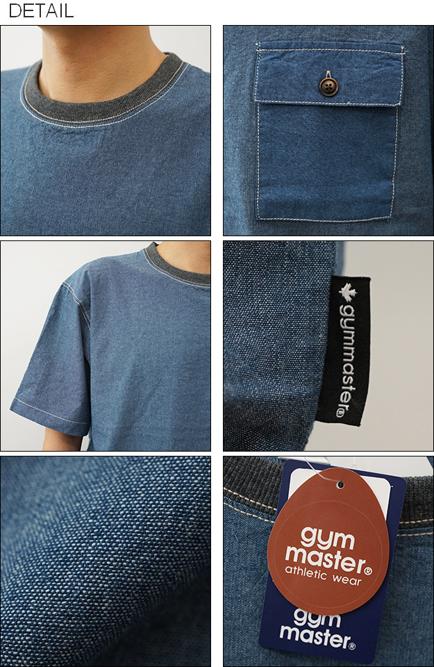 gym master ジムマスター Tシャツ シャンブレー ビッグ Tee メンズ レディース 半袖 ポケT ポケット 大きいサイズ ブランド 綿100% おしゃれ アメカジ G321749 | gym master | 02
