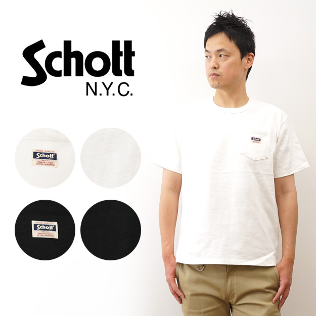 Schott N.Y.C（ショット） Schott Tシャツ ワーク ラベル ポケット